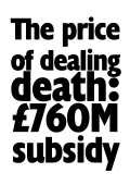 Placard 1: The price of death: £670M subsidy